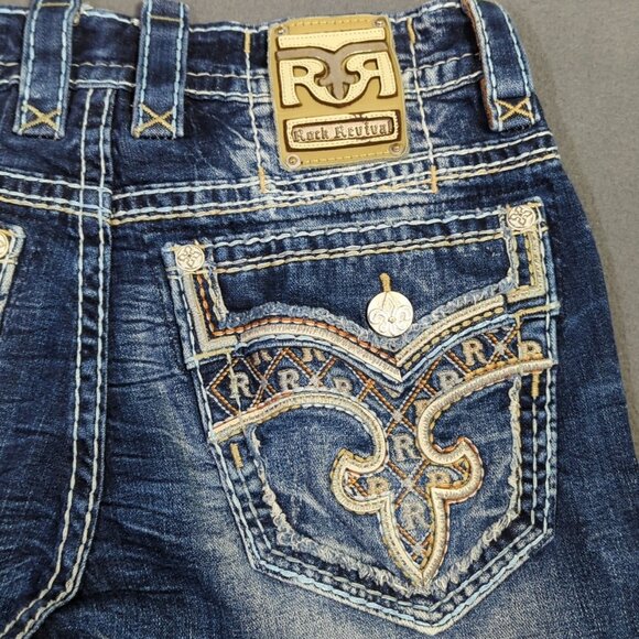 Rock Revival Jeans Men's 32x29 Blue Brayen Straight Denim - Picture 1 of 14